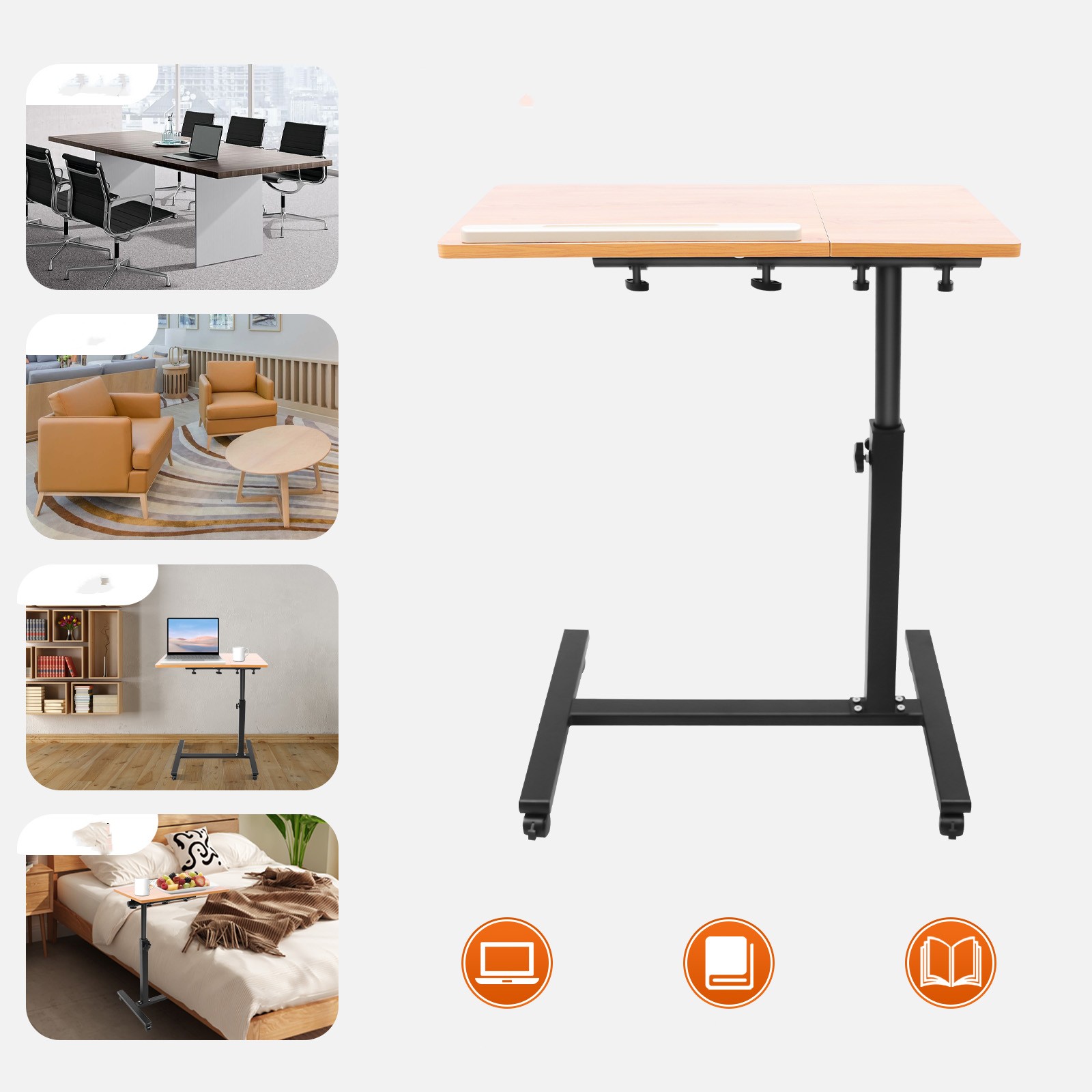 Desk Setup Notebook - Mobile Laptop Table Adjustable 360° Rotation
