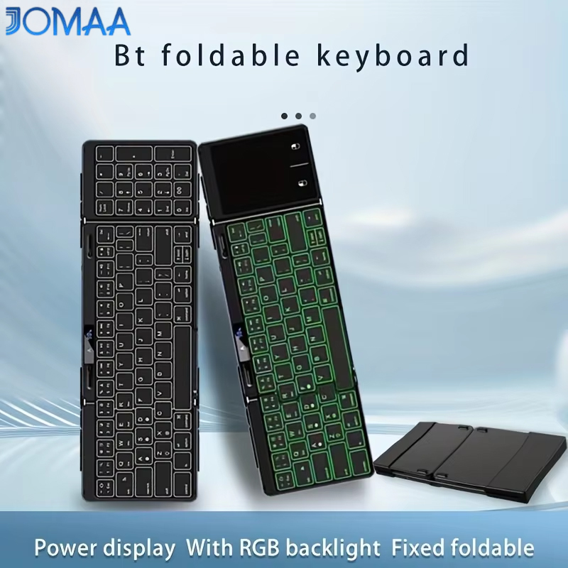 Korean Desk Setup - Wireless Folding Keyboard with Backlight RGB
