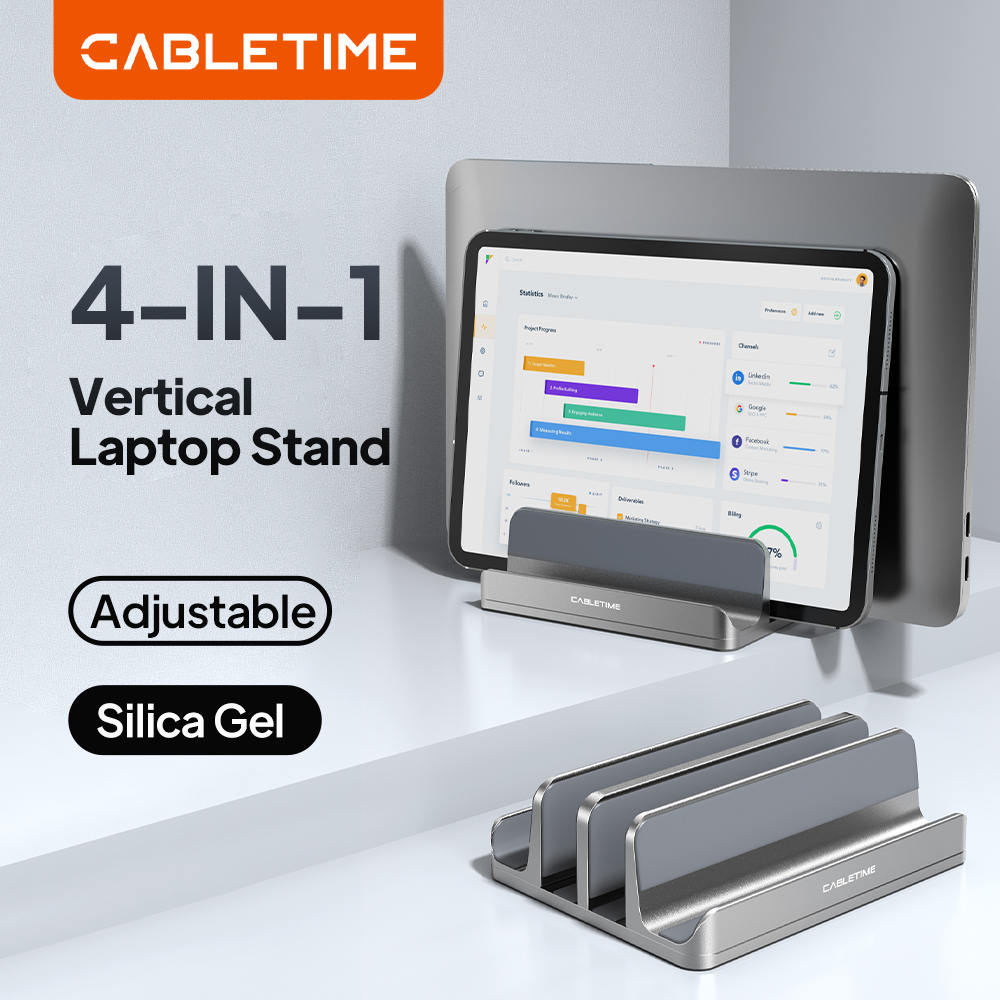 Vertical Laptop Stand - CABLETIME Vertical Laptop Stand Aluminum Notebook