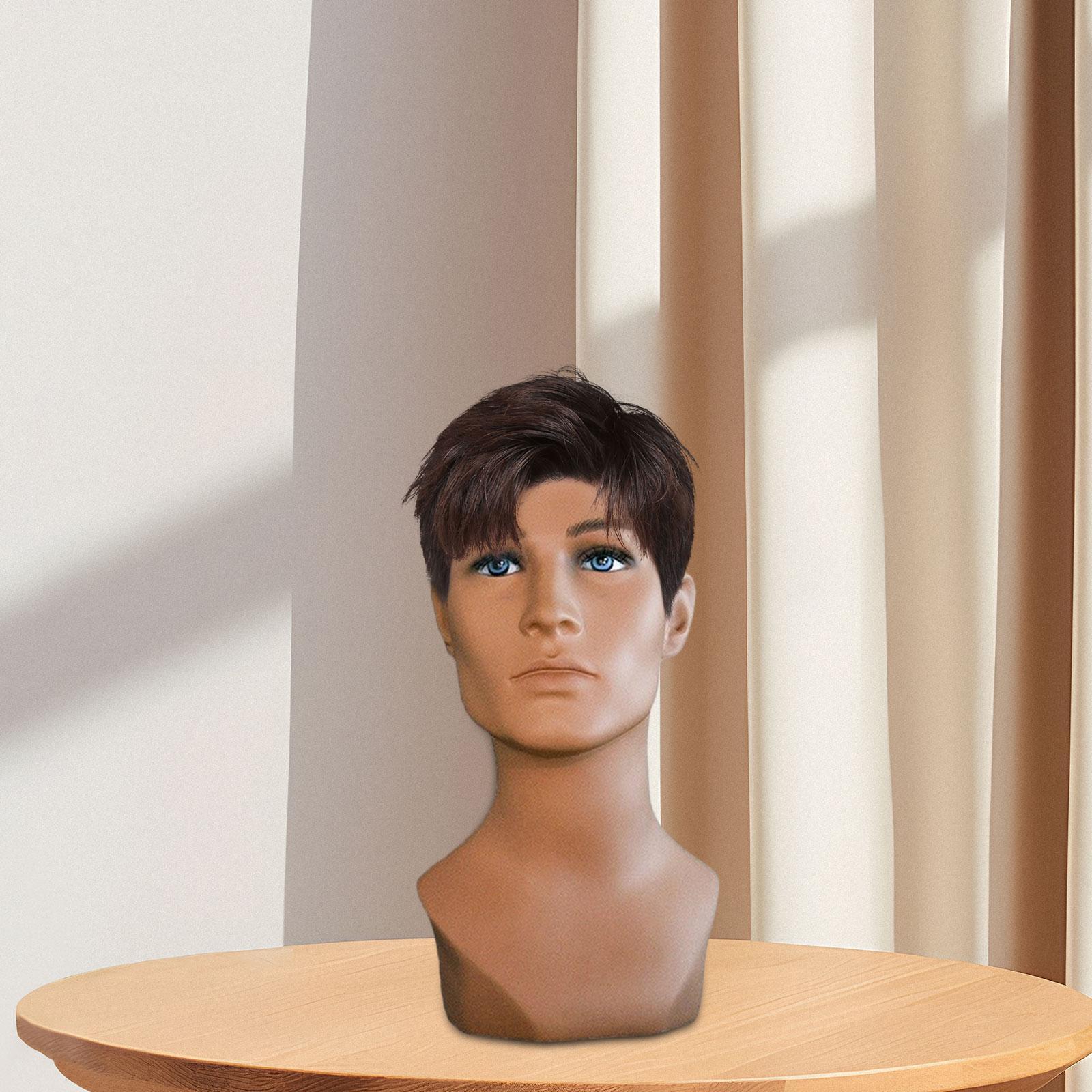 Headphone Hook Under - Bald Male Mannequin Head Wig Display