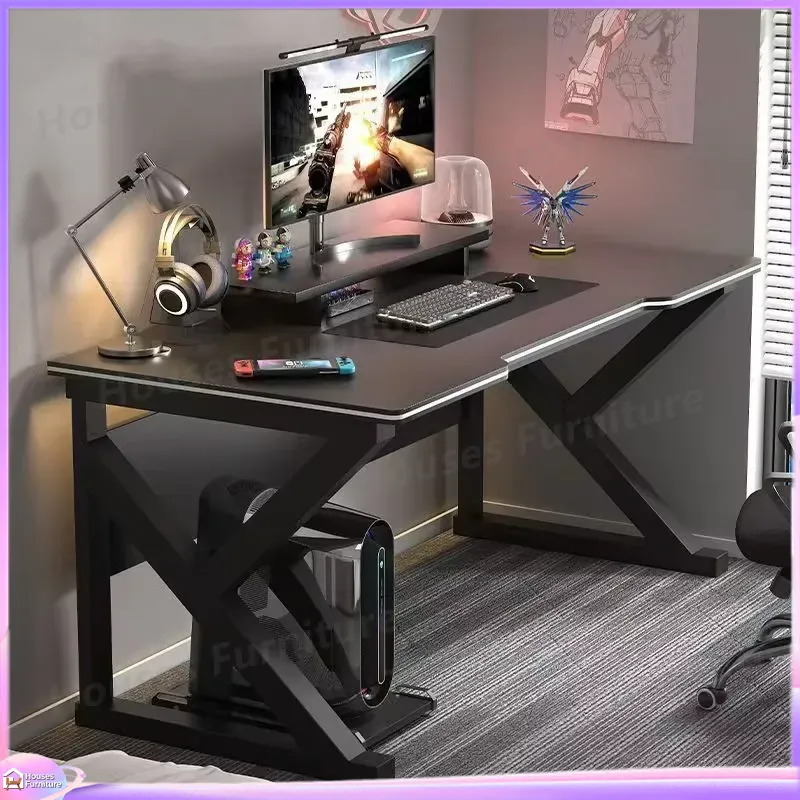 Desk Setup For Office - Cafe Metal Gaming Desk Black MDF