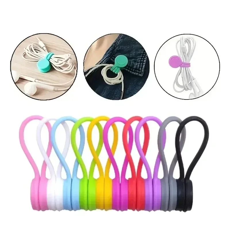 Headphone Hook Under - 5/3/1PCS Silicone Magnetic Cable Tie Reusable