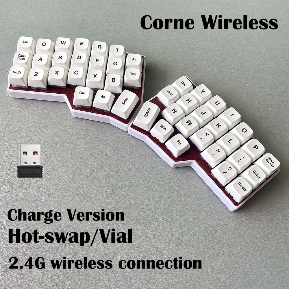 Korean Desk Setup - CORNE V4 2.4G Wireless Split Ergonomic