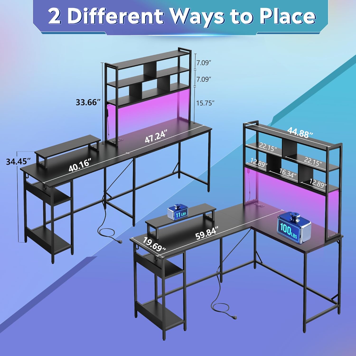 L Shaped Gaming Desk with Hutc - đánh giá và giá Desk Setup Game