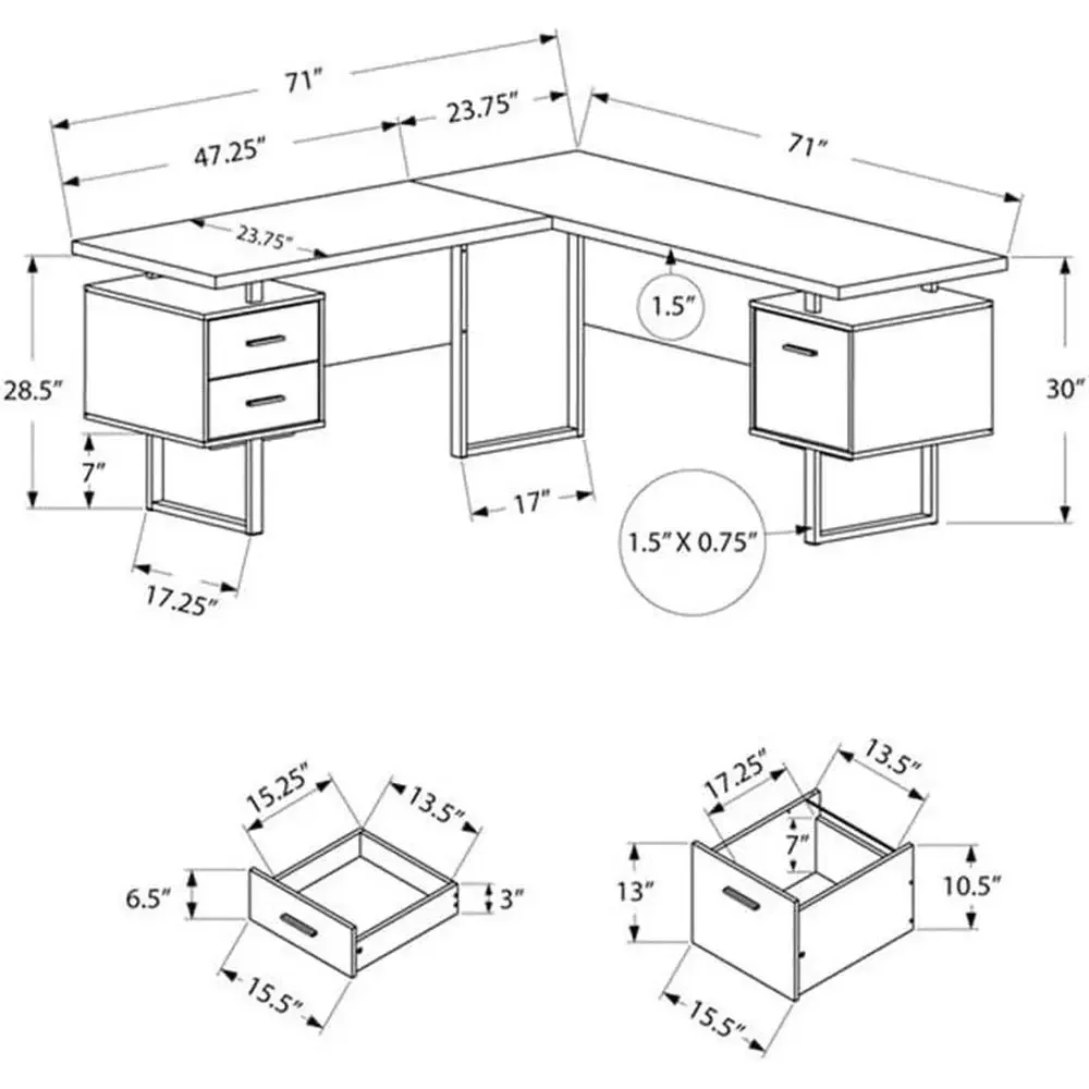 L-Shaped 70 Computer Desk with - đánh giá và giá Desk Setup For Office