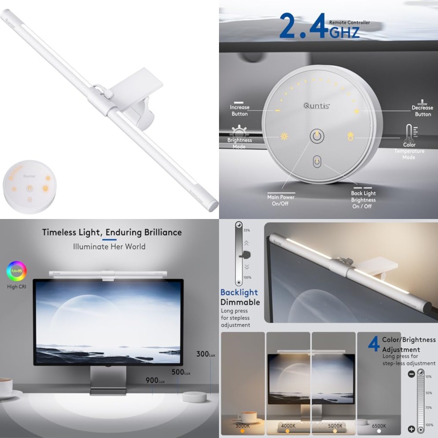 Monitor Light Bar with Remote, - đánh giá và giá Desk Setup For Office