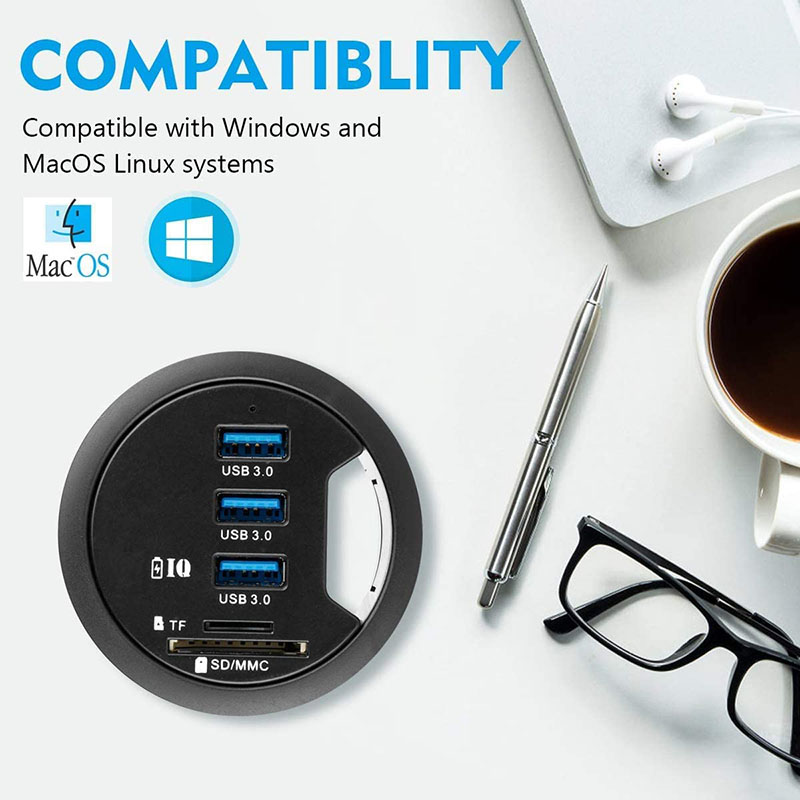 USB 3.0 Adapter Sạc Gắn Bàn Là - đánh giá và giá Desk Setup Hub