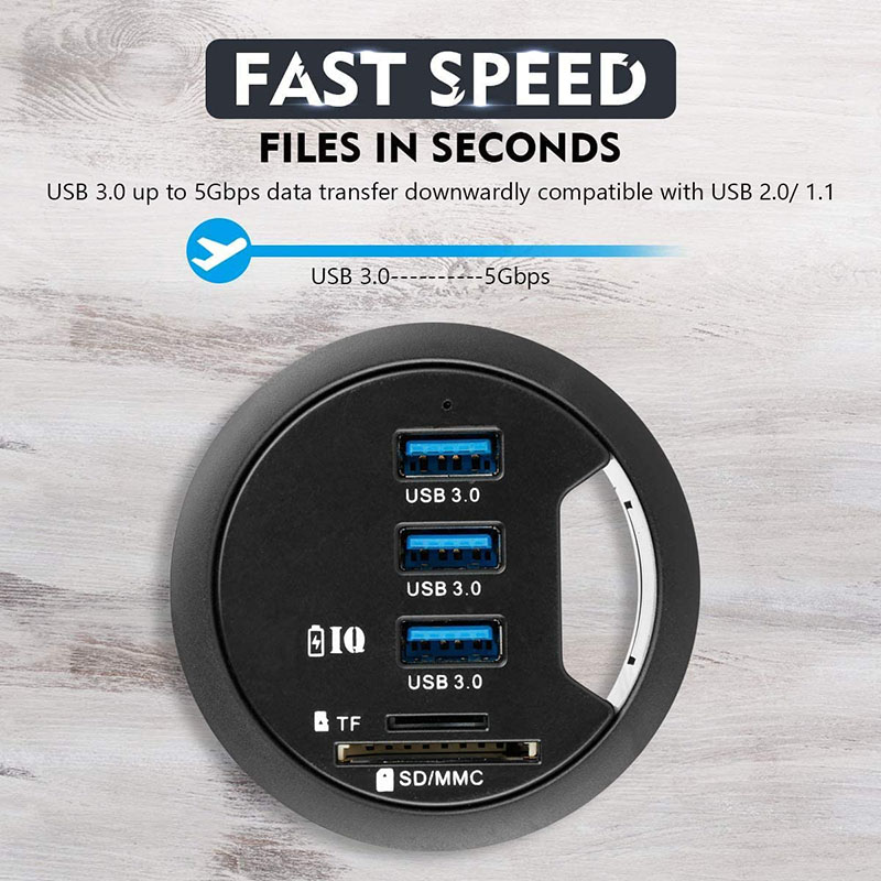 USB 3.0 Adapter Sạc Gắn Bàn Là - đánh giá và giá Desk Setup Hub