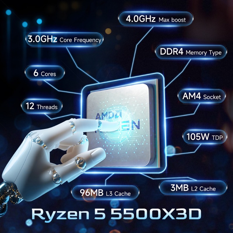 AMD Ryzen 5 5500X3D Gaming CPU - đánh giá và giá Amd Cpu Ryzen 5