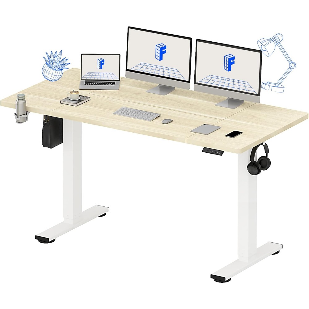 FLEXISPOT 63x32 Inch Electric  - đánh giá và giá Desk Setup For Office