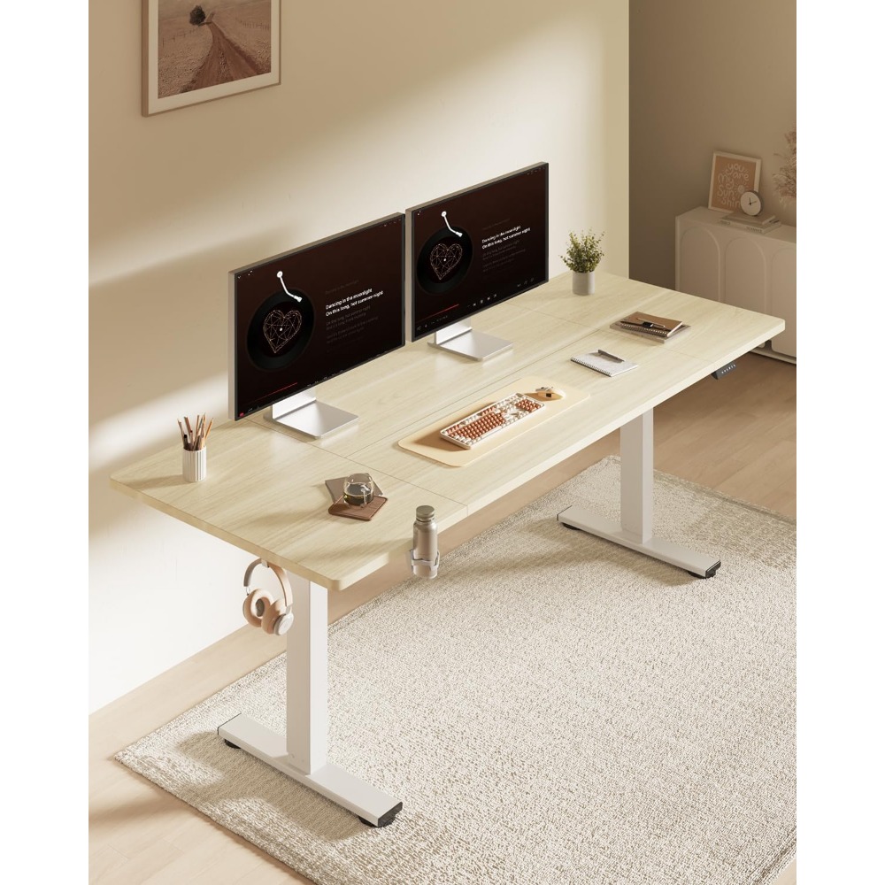 FLEXISPOT 63x32 Inch Electric  - đánh giá và giá Desk Setup For Office