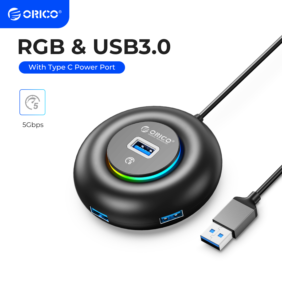 ORICO RGB USB3.0/Type-C HUB Wi - đánh giá và giá Desk Setup Hub