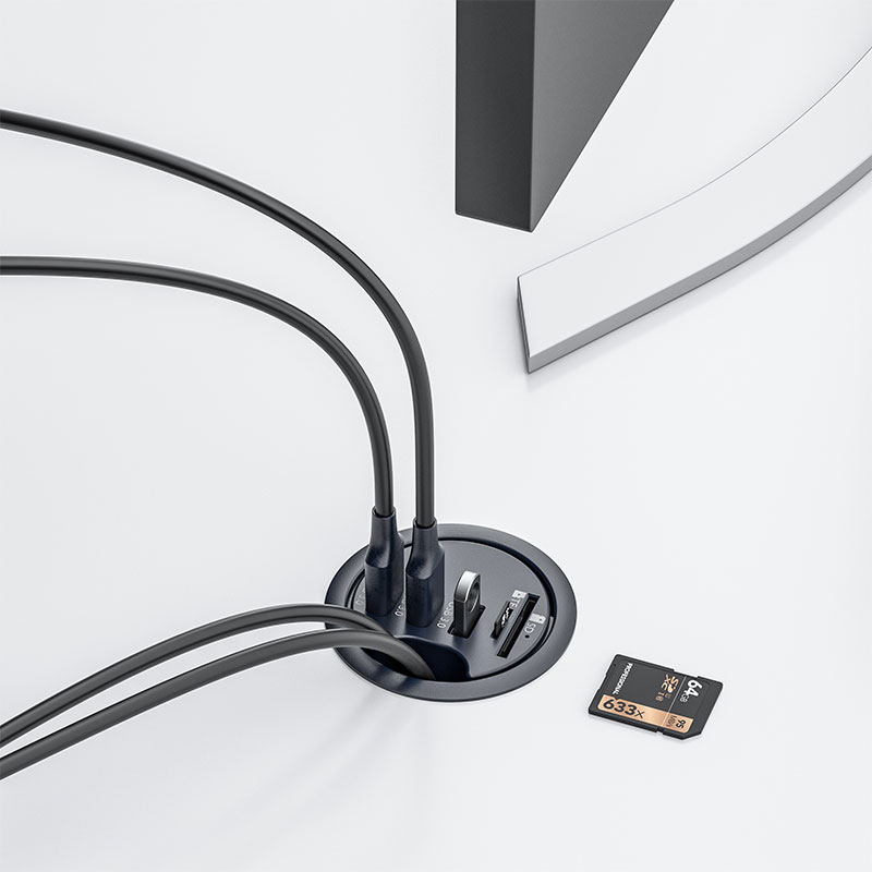 USB HUB 3.0 Ốp Trong Bàn Đế Cắ - đánh giá và giá Desk Setup Hub