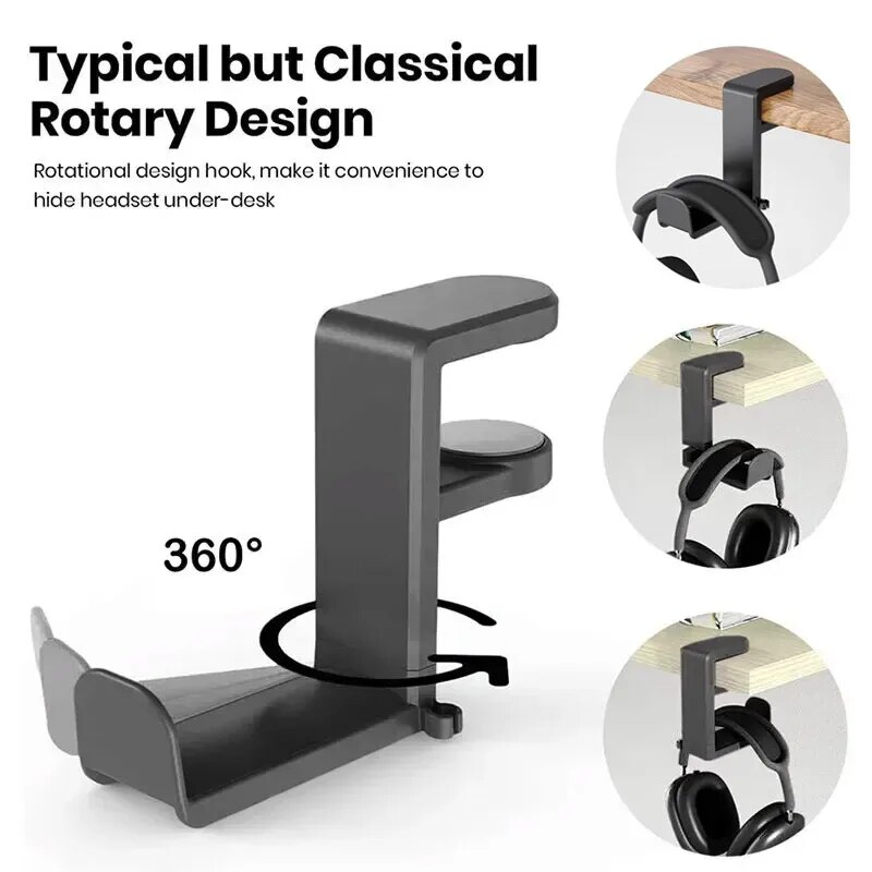 Universal Desktop 360° Rotatin - đánh giá và giá Headphone Hook Under
