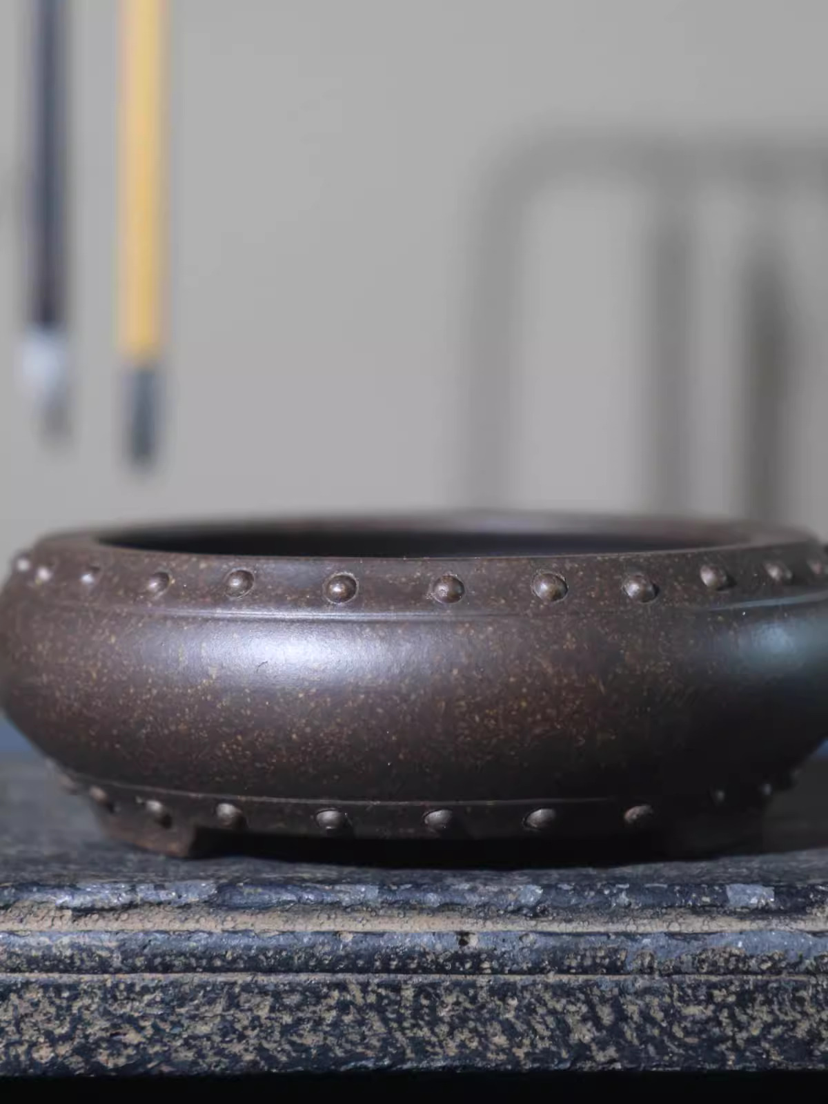Ceramic Circle Bonsai Pot, Mad - đánh giá và giá Desk Setup Green