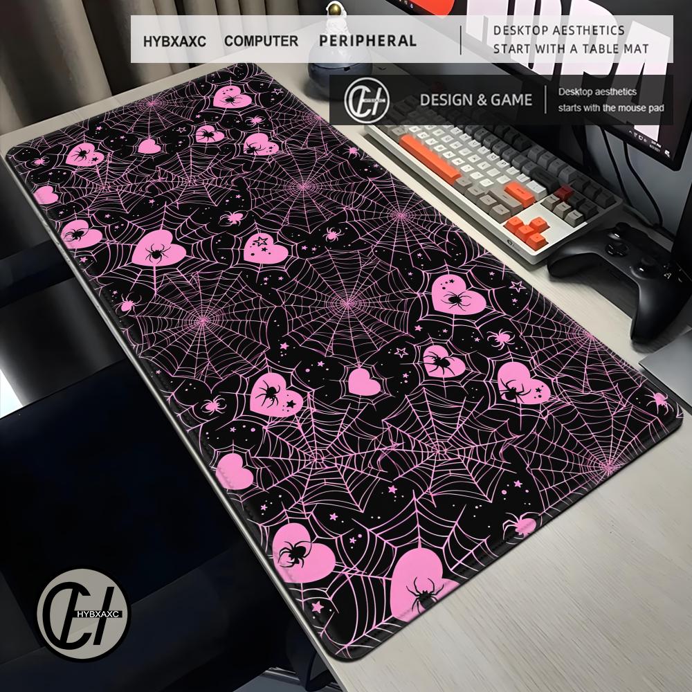 90x40 White or Pink Spiderweb  - đánh giá và giá Desk Setup For Office