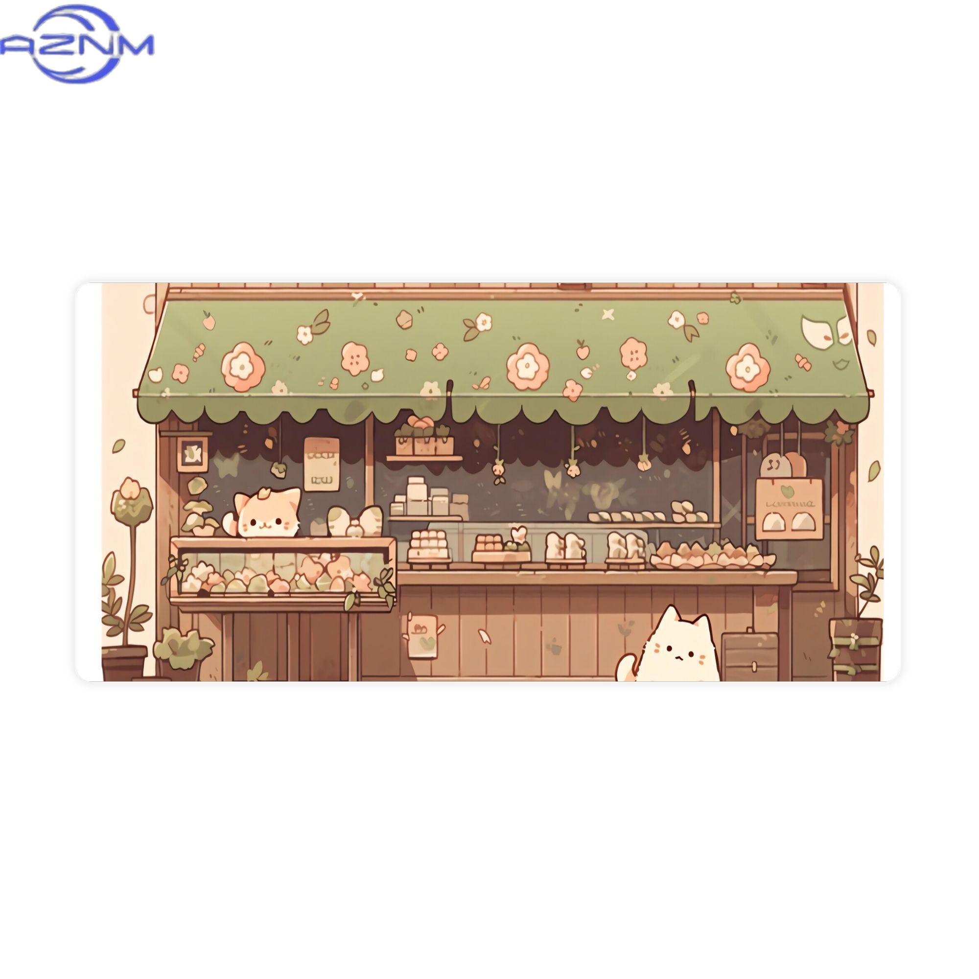 Cat Bakery Aesthetic Green Sho - đánh giá và giá Desk Setup Streaming