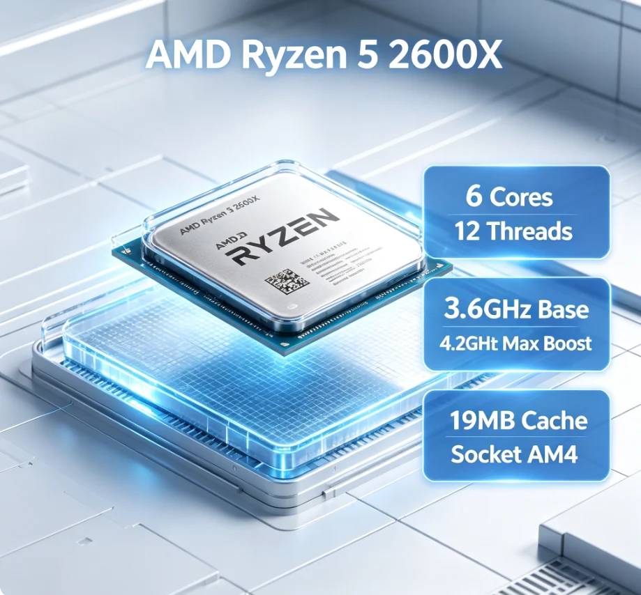 AMD Ryzen 5 2600X Desktop CPU  - đánh giá và giá Amd Cpu Ryzen 5