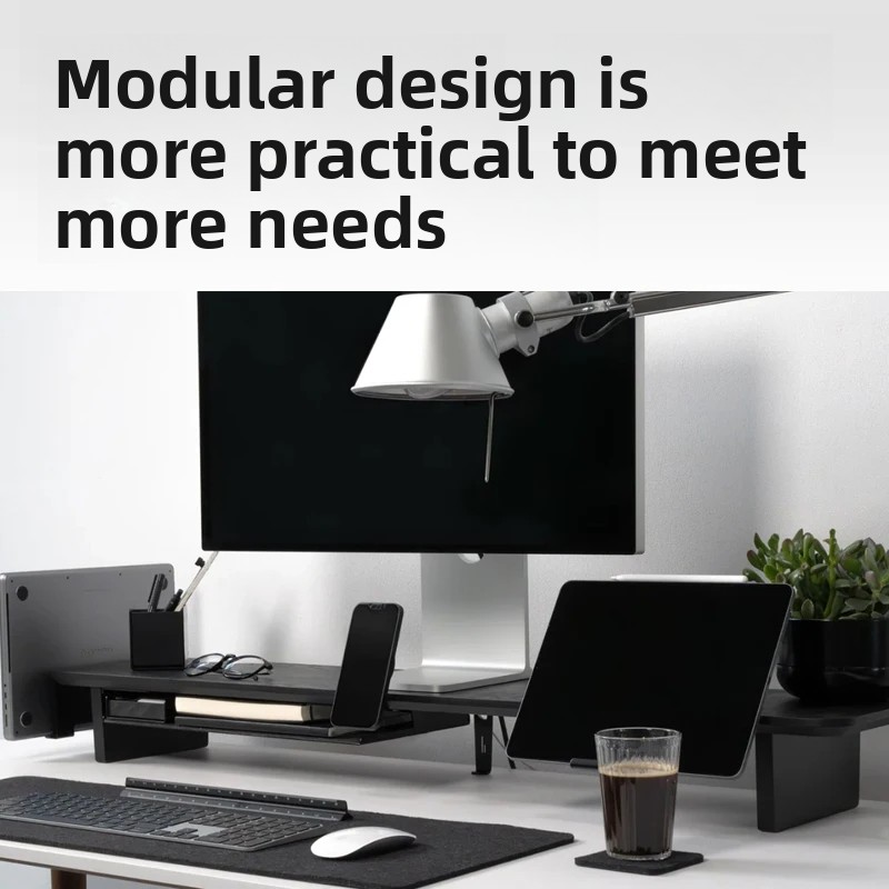 Solid Wood Monitor Riser Stand - đánh giá và giá Desk Setup For Office