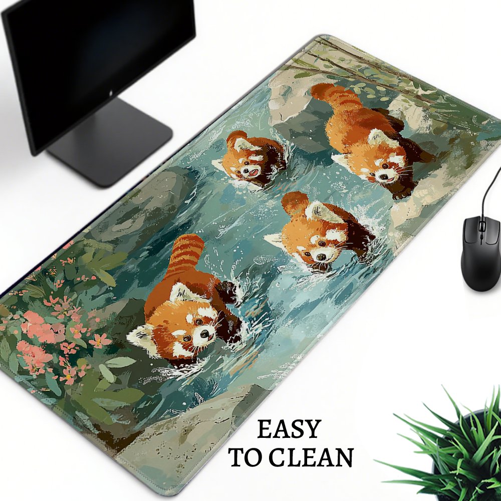 Four Red Pandas Playing in Str - đánh giá và giá Desk Setup Streaming