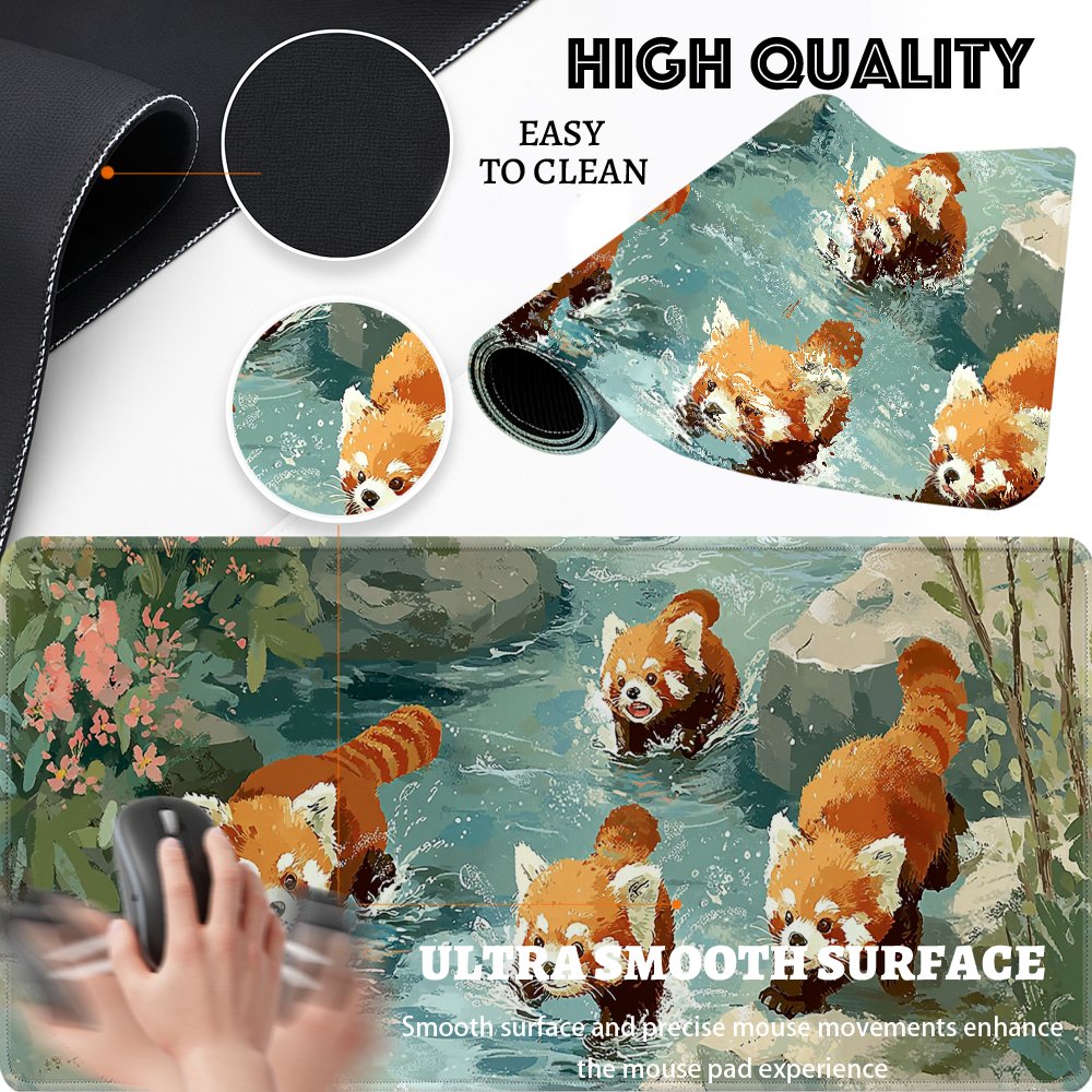 Four Red Pandas Playing in Str - đánh giá và giá Desk Setup Streaming