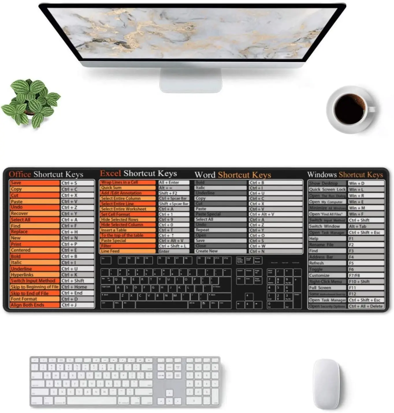 Stylish Office Shortcut Keys R - đánh giá và giá Desk Setup Reference