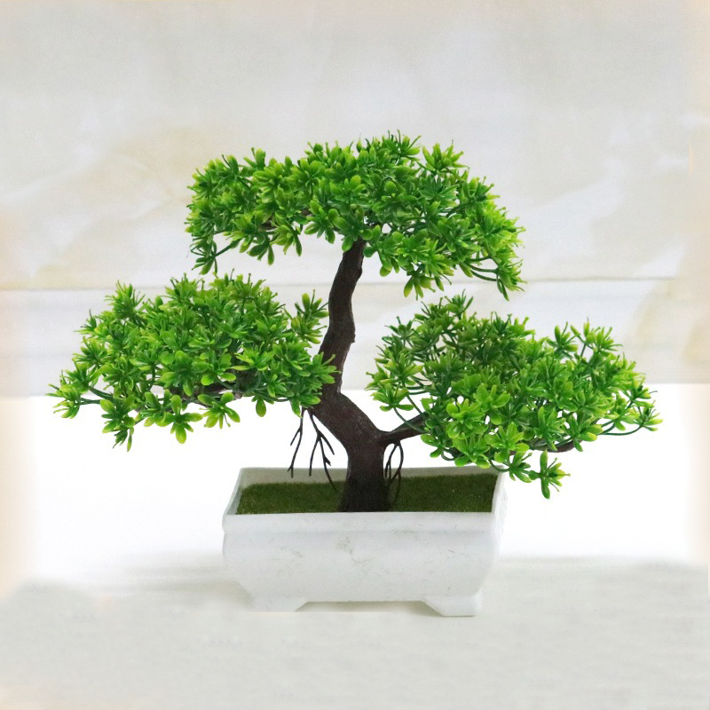 Artificial Bonsai Plastic Bion - đánh giá và giá Desk Setup Green
