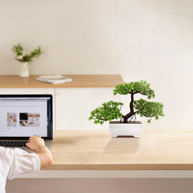 Artificial Bonsai Plastic Bion - đánh giá và giá Desk Setup Green