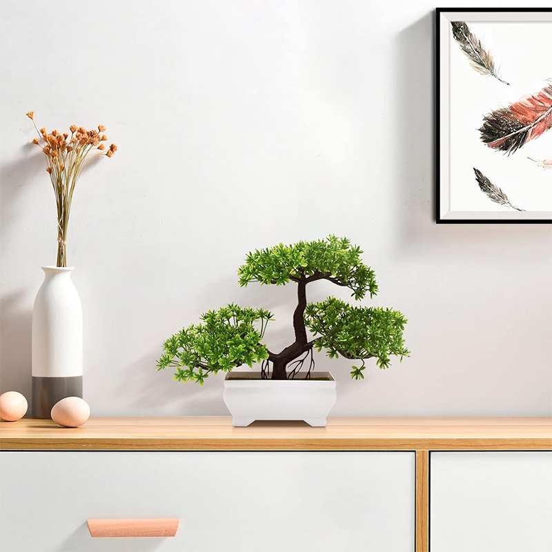 Artificial Bonsai Plastic Bion - đánh giá và giá Desk Setup Green