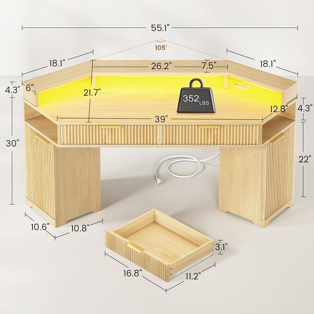 Dual-Desk Setup, Compact Diamo - đánh giá và giá Desk Setup Oak