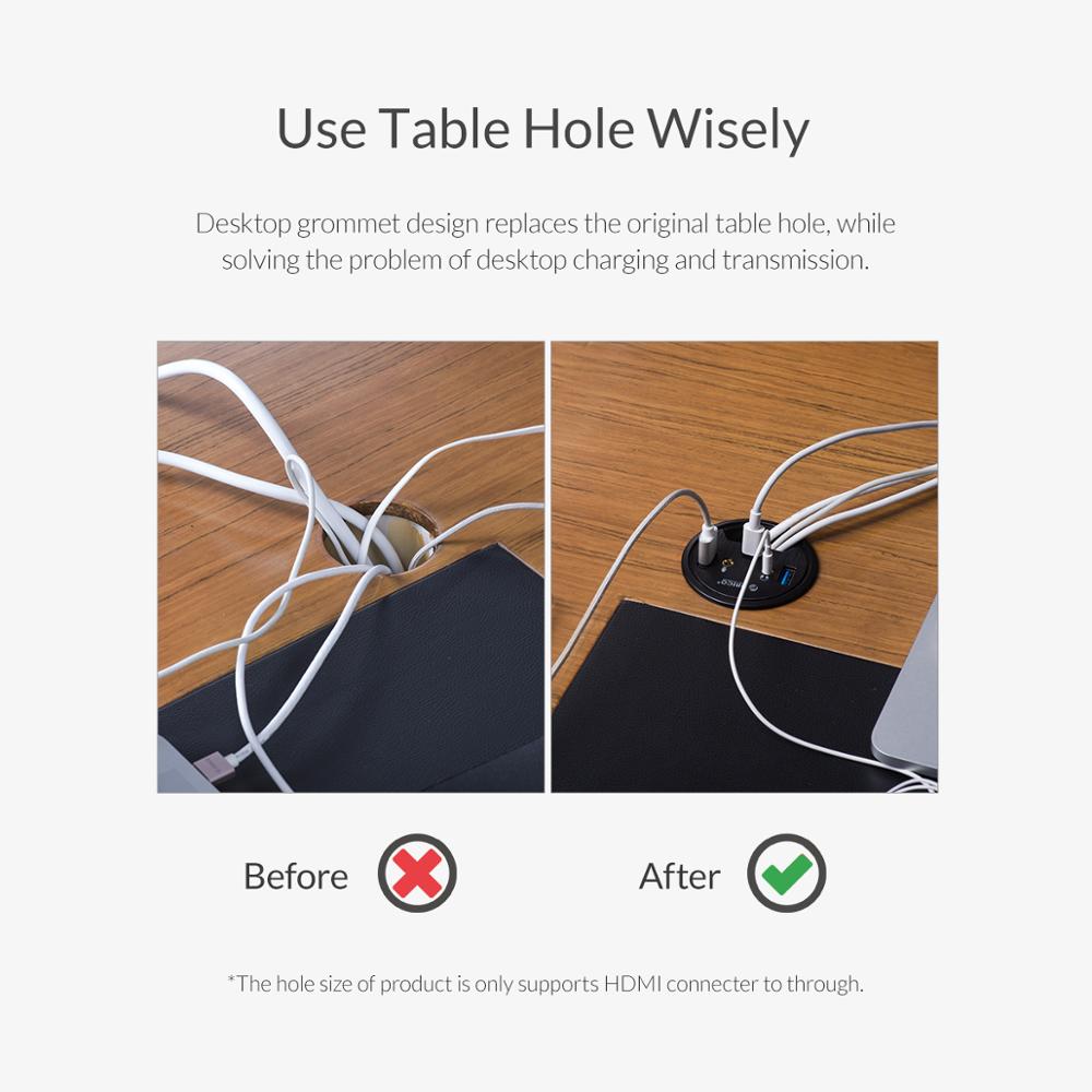 ORICO Để Bàn Grommet USB 3.0 V - đánh giá và giá Desk Setup Hub