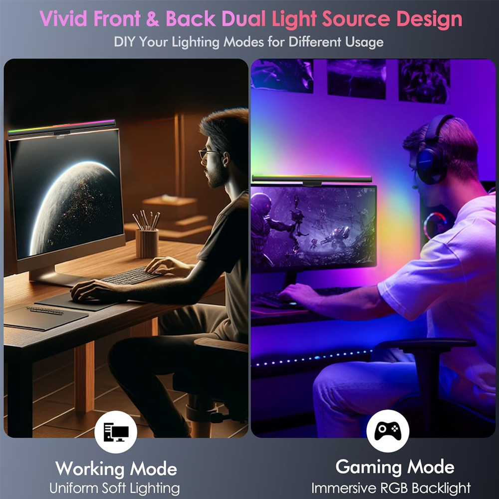 RGB Lightbar Monitor Light Bar - đánh giá và giá Desk Setup On Bed
