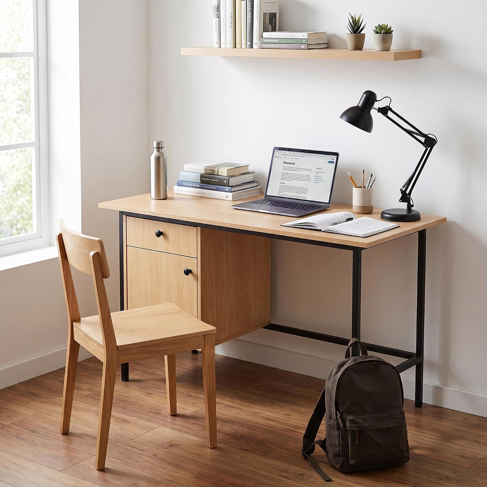Home Office Computer Desk with - đánh giá và giá Desk Setup Oak