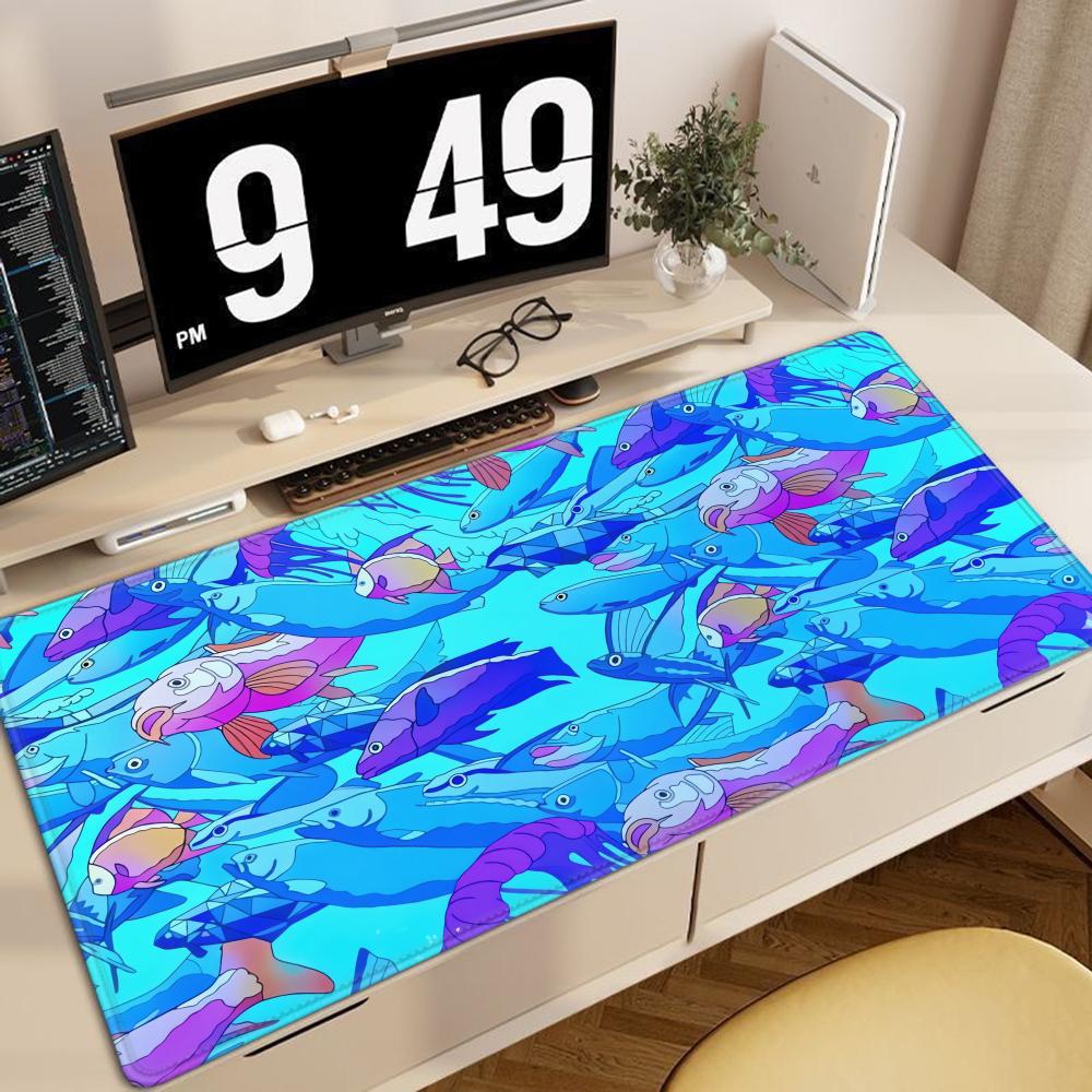 HD Printing Fish Rubber Mouse  - đánh giá và giá Desk Setup Notebook